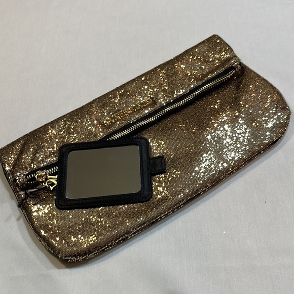 Victoria's Secret gold sparkly metallic clutch BNWT - Picture 3 of 12